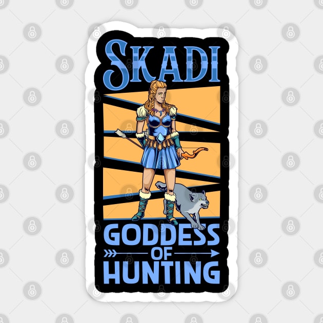 Viking goddess of hunting Skadi Sticker by Modern Medieval Design